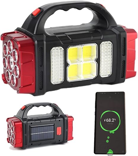 Rechargeable Flashlight Camping Light with Solar Charger